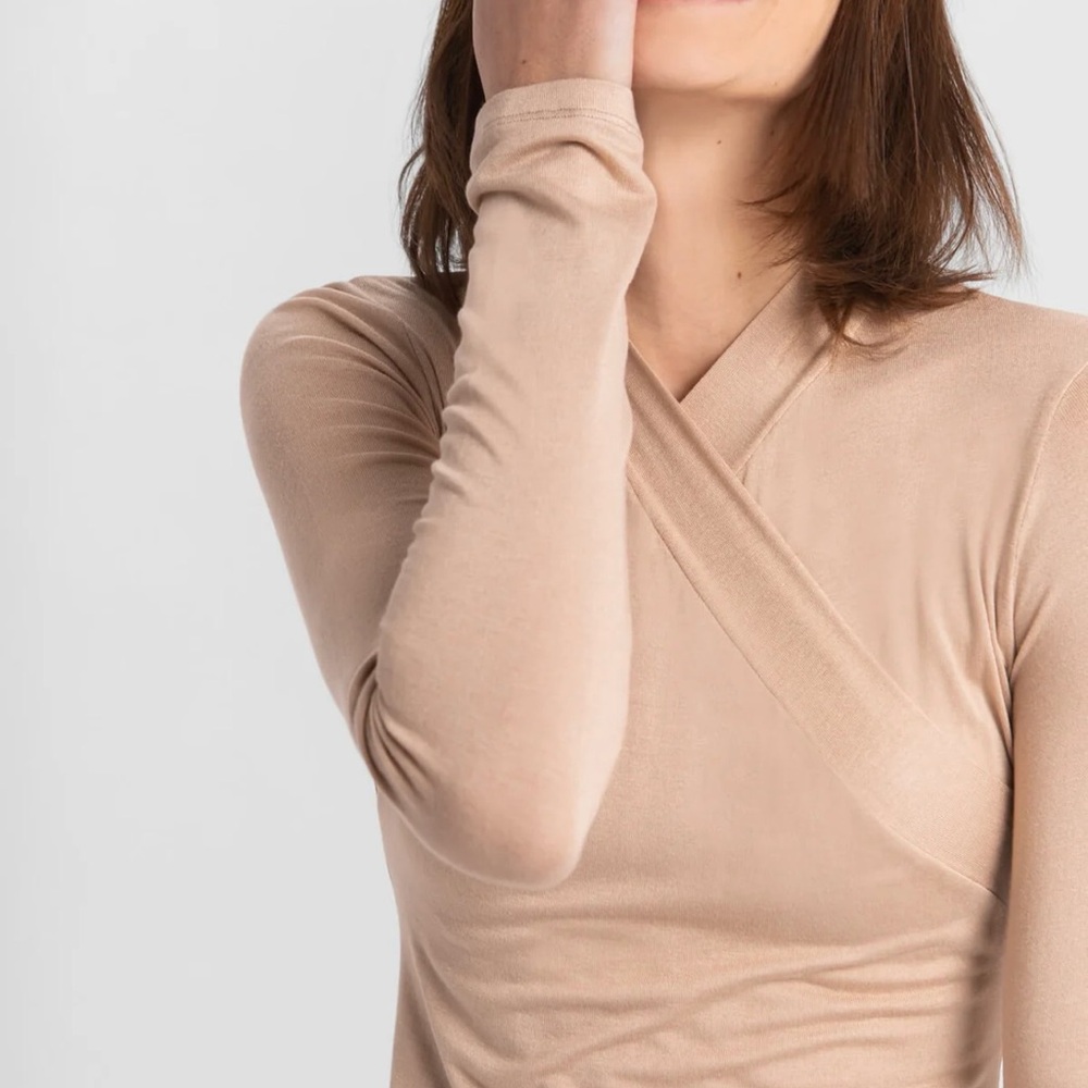 Marcella Wrap-Style Tunic in Nude